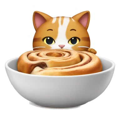 Cat eating a Cinnamon roll sticker