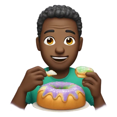 Man eating king cake  sticker