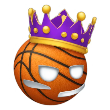 Basketball wearing crown sticker