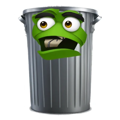 oscar the grouch inside metal trash can sticker