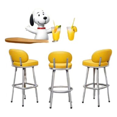 Snoopy and Woodstock at a bar sticker