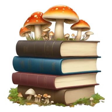 Book and mushrooms sticker