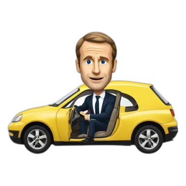 macron en voiture sticker