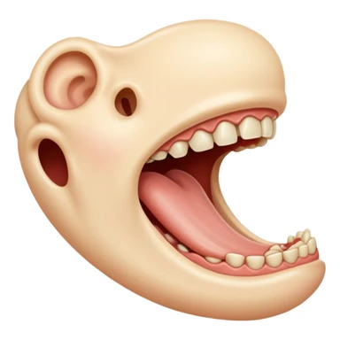 A mouth biting an ankle sticker