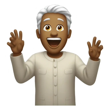 Shouting amen with hands raised high sticker