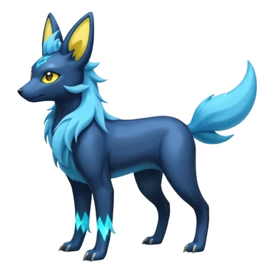 Manectric-Electrike-Suicune-Umbreon-Draco-Fakémon-hybrid-creature (full body), 4 legs sticker