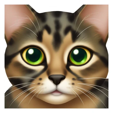 tortishell cat with green eyes sticker