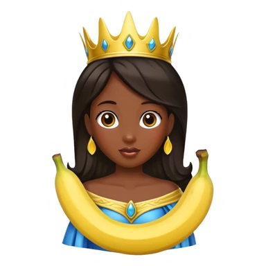 banana princess with dark hair  sticker