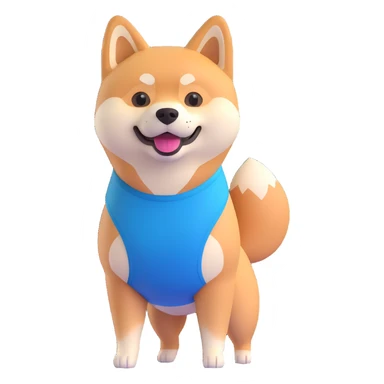 shiba inu standing happy, fitness sticker