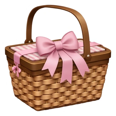 Picnic basket with light pink bow sticker