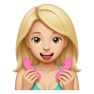 Girl biting her thongs  sticker