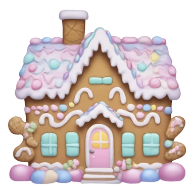 cute pastel gingerbread house sticker