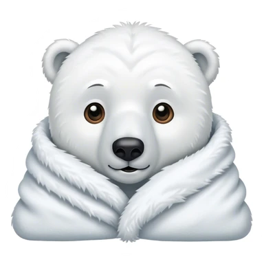 Polar bear in a blanket.  sticker