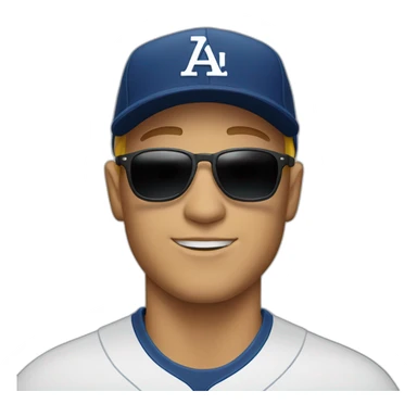 white man wearing sunglasses and baseball cap sticker