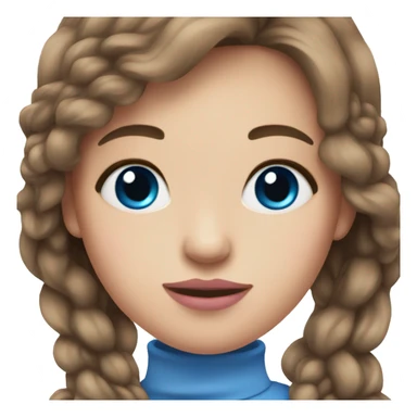 Girl with brown hair and blue eyes pink lips sticker