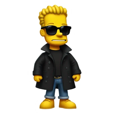 BART Simpson as neo in the matrix  sticker