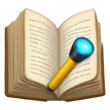open book with flashlight sticker