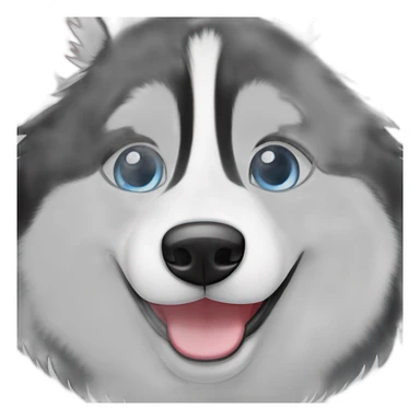 black and white Siberian husky smile  blue eyes sticker