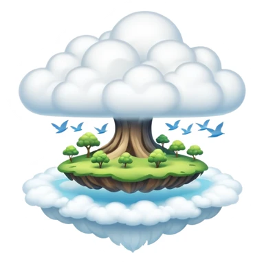 Flying Island, cloud around sticker