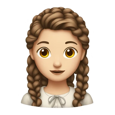 girl with brown hair and tied hair sticker
