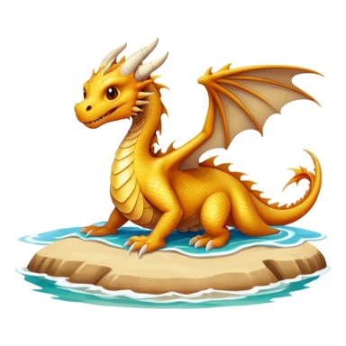 A dragon on the beach sticker