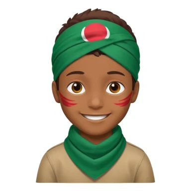A Boy With a Bangladesh flag Bandana sticker