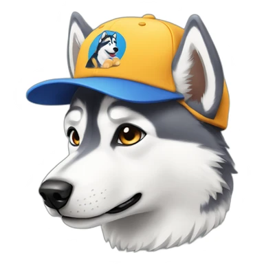 Husky wearing a cap  sticker