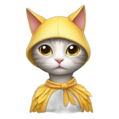 cat wearing bird costume sticker