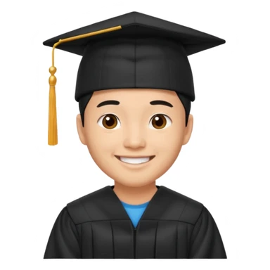 graduate asian man sticker