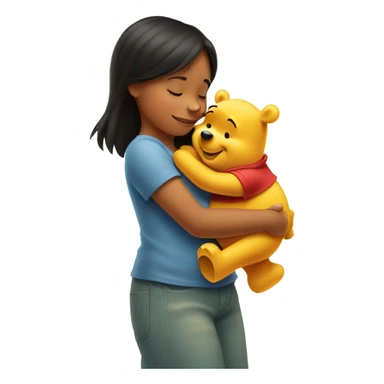 Winnie the Pooh hugging Maria  sticker