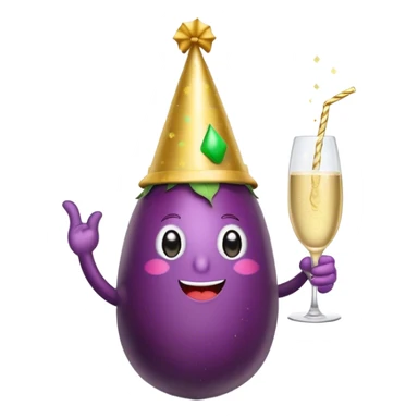 eggplant gets drunk sticker