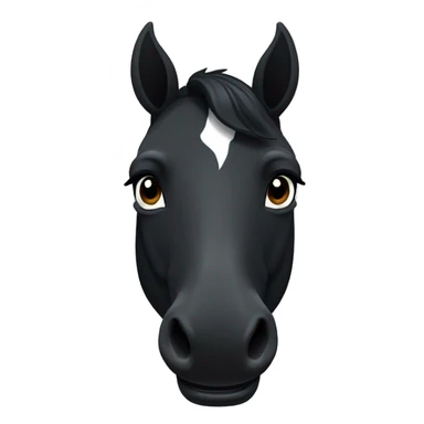 black horse with a white stripe on face smiling  sticker