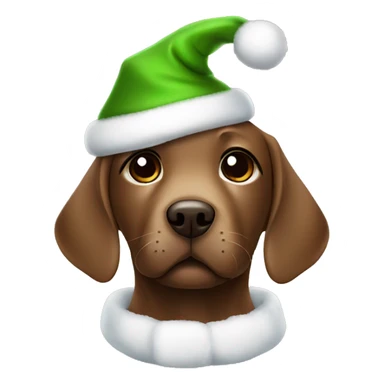 cute baby brown labrador with a christmas costume sticker