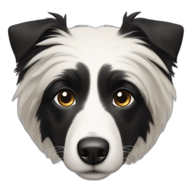 dog, short-hair, black, white-chest, white-stripe-down-face, black-snout, border-collie, mcnab, terrier sticker