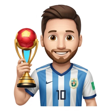 Messi with World Cup  sticker