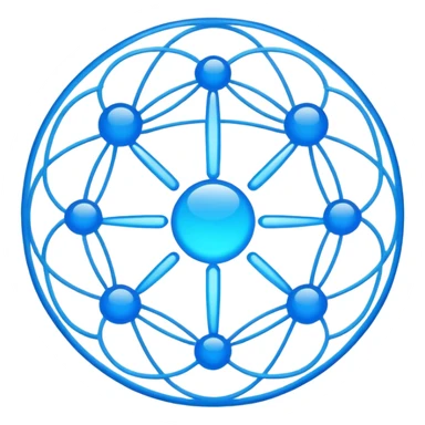 blue network in a circle sticker