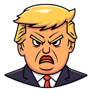 Donald Trump with an angry facial expression sticker