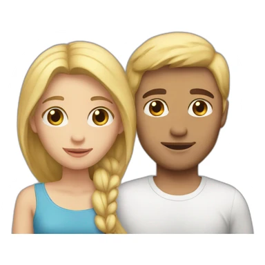 couple in love. She is with blonde hair, but he is with brown hair sticker