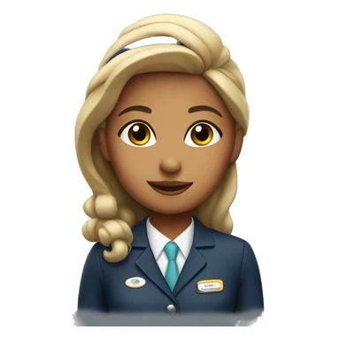 Girl as a flight attendant sticker