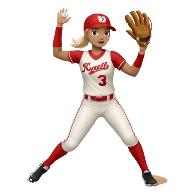 3rd base softball player throwing with arm sleeve sticker