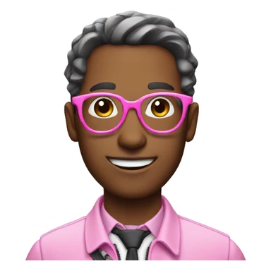 man wearing glasses with a pink whip in hand sticker