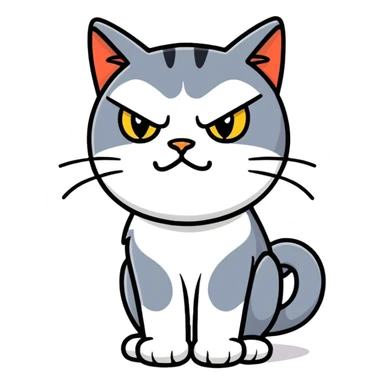 Angry Larry the cat sticker
