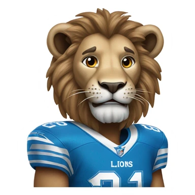 A lion wearing a Detroit Lions jersey  sticker