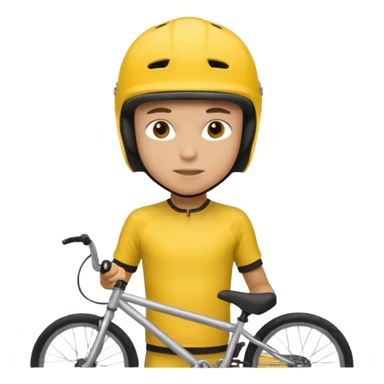 BMX rider yellow man with helmets sticker