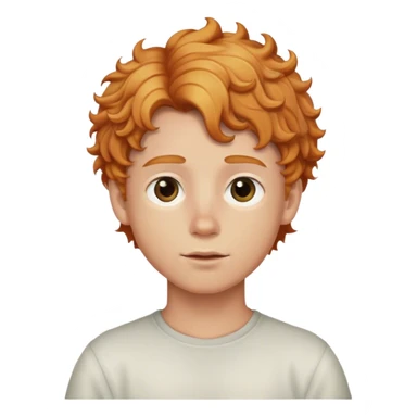 blond boy wearing with copper curly hair sticker