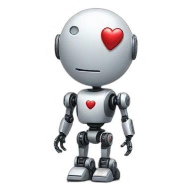 robot with heart sticker
