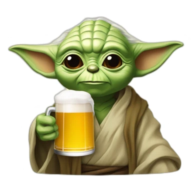 Yoda bois une bière sticker