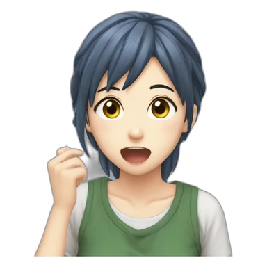 anime girl spitting sticker