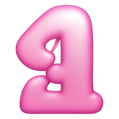 Pink bubble font “4” sticker