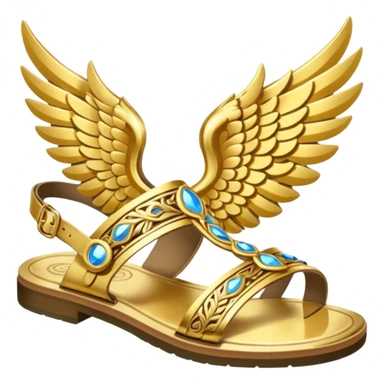  gold winged sandals sticker